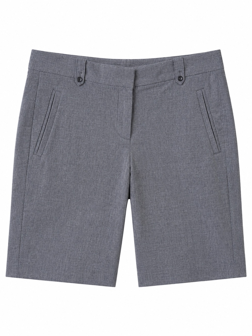 Tailored Mid-Length Women's Shorts in Heather Navy